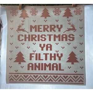 Merry Christmas Ya Filthy Animal Heat Transfer In Red Crafting Christmas Gift